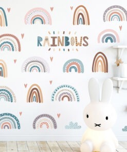 mini boho rainbows wall decals